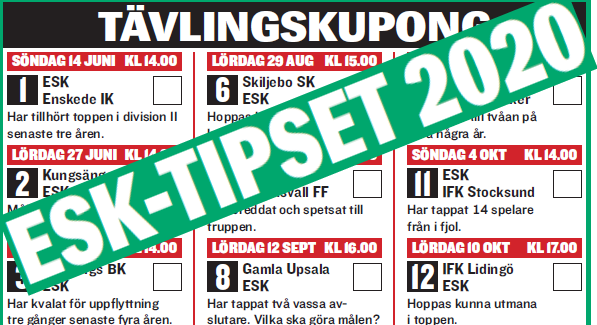 ESK-Tipset – vinn 8 000 kronor!