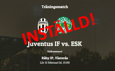 Inställd träningsmatch