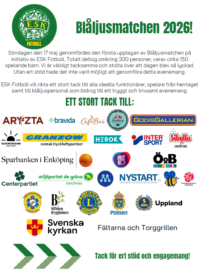 2026 05 27 Tack for Blaljusmatchen ESK Fotboll